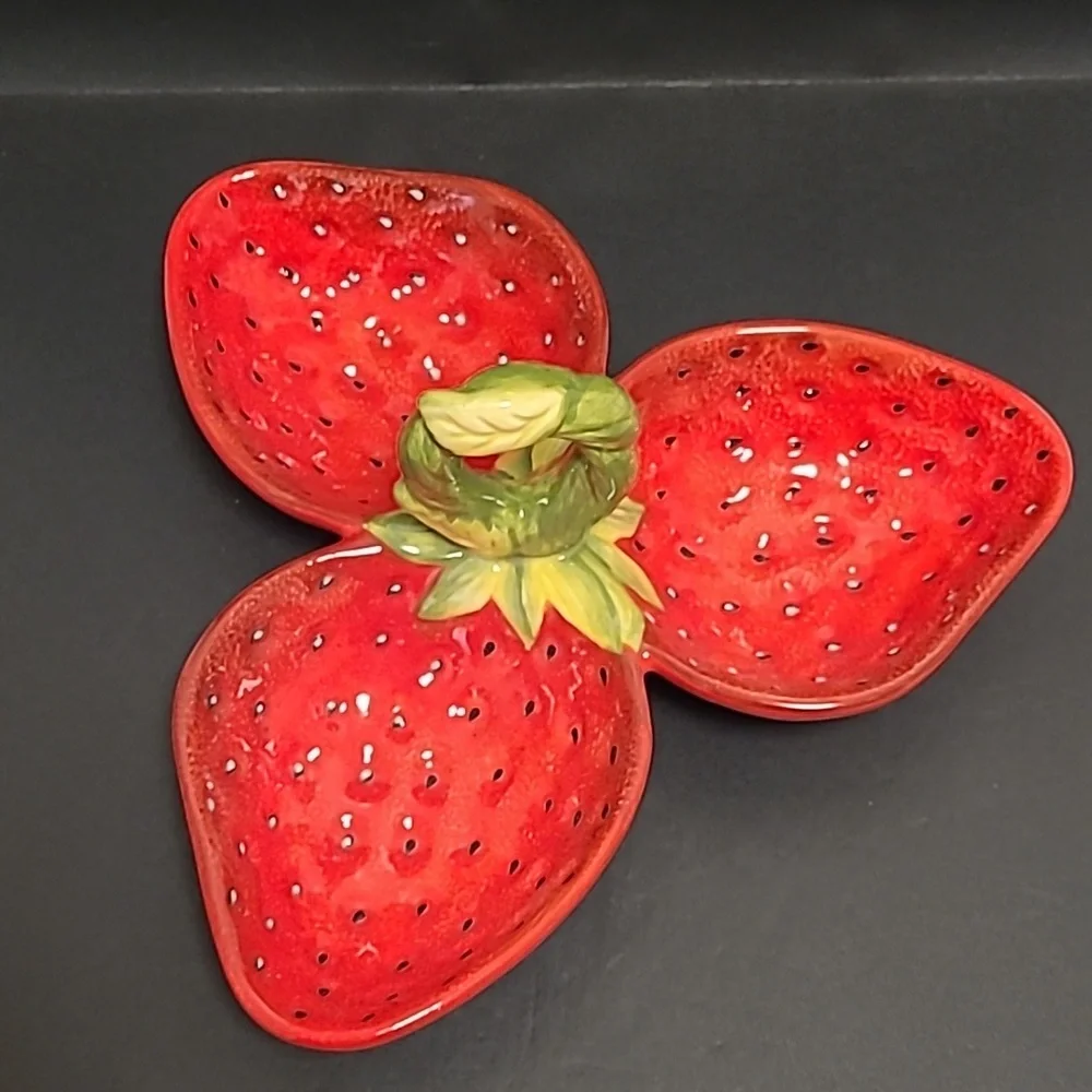 Vintage | Pier 1 Imports Straberry Trio Dish Serving Tray